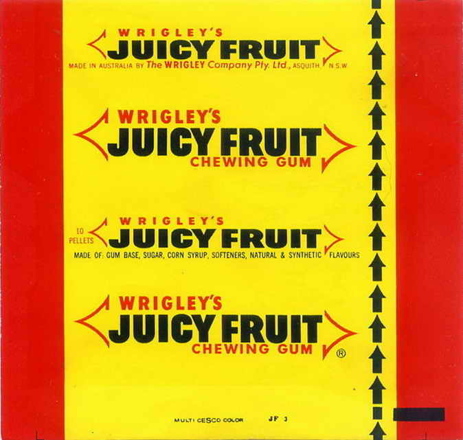 Juicy Fruit Wrigley pellets