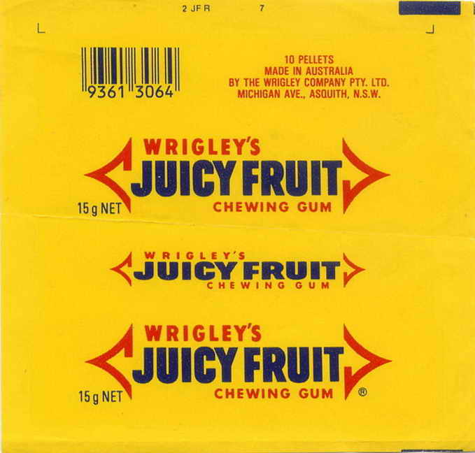 Juicy Fruit Wrigley pellets