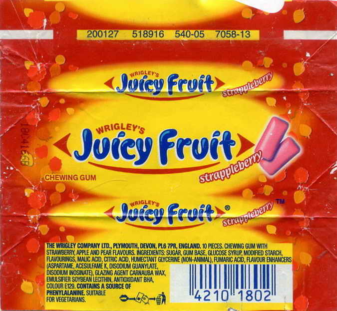 Juicy Fruit Wrigley pellets