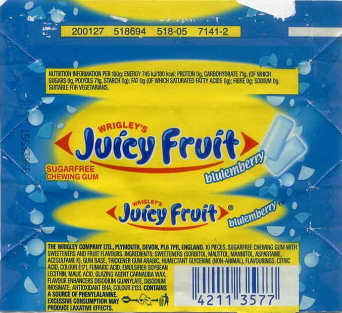 Juicy Fruit Wrigley pellets