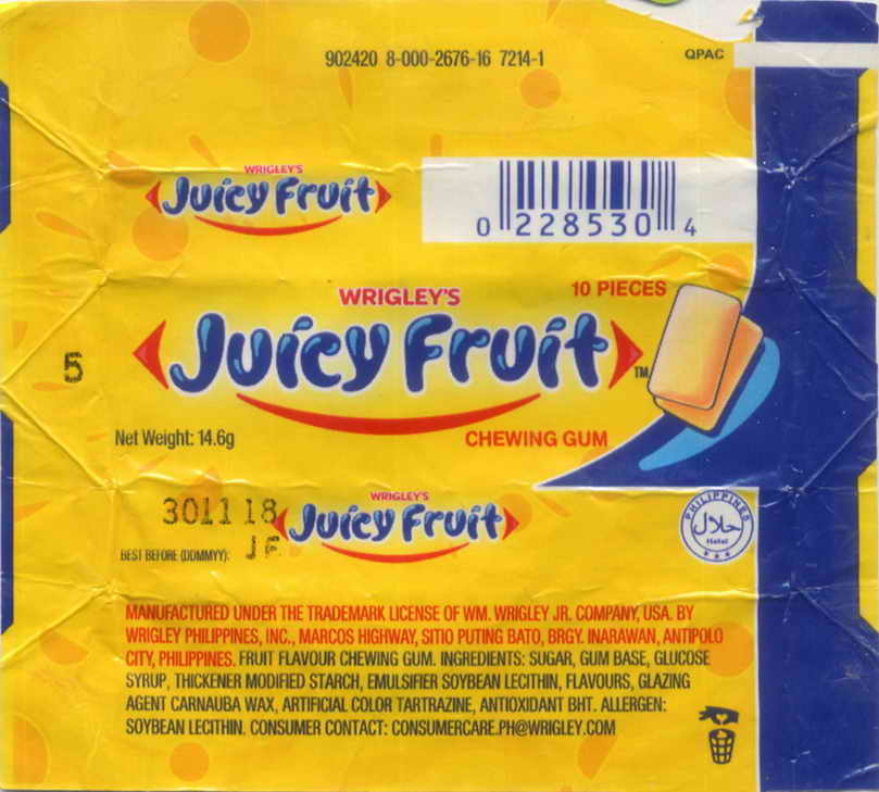 Juicy Fruit Wrigley pellets