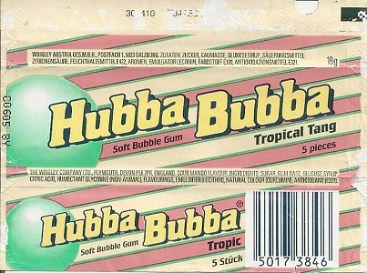 Hubba Bubba,Wrigley England