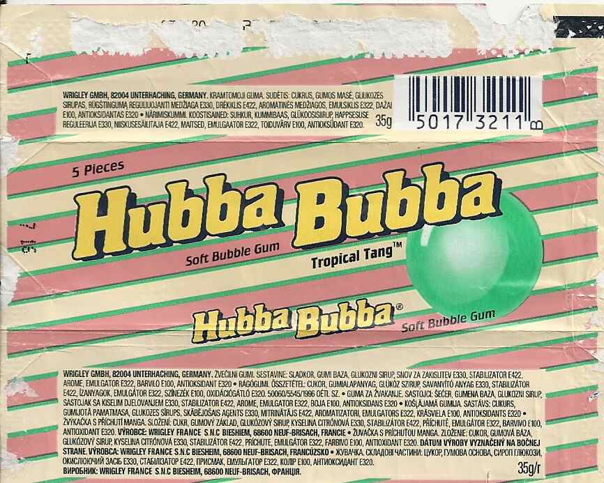 6 x Wrigley´s Hubba Bubba Chewing Gum Rolls Fancy Fruit 336g New from  Germany