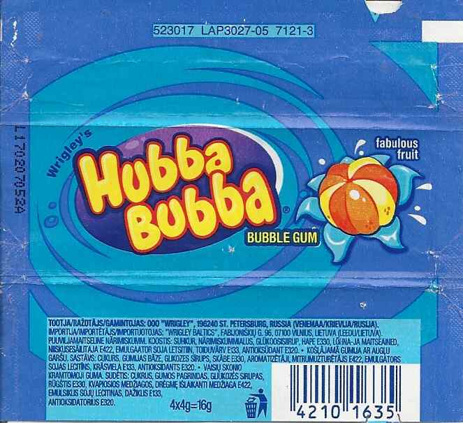 Hubba Bubba, Wrigley  Russia