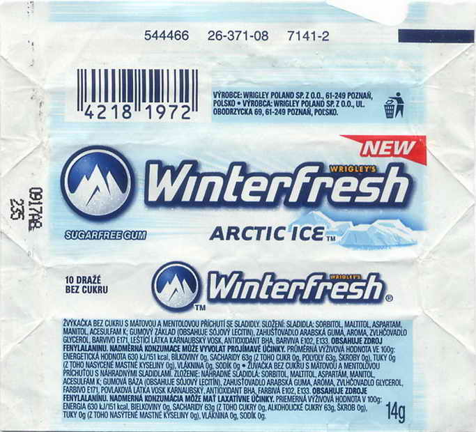 Winterfresh Wrigley pellets