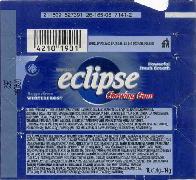 Eclipse Wrigley pellets