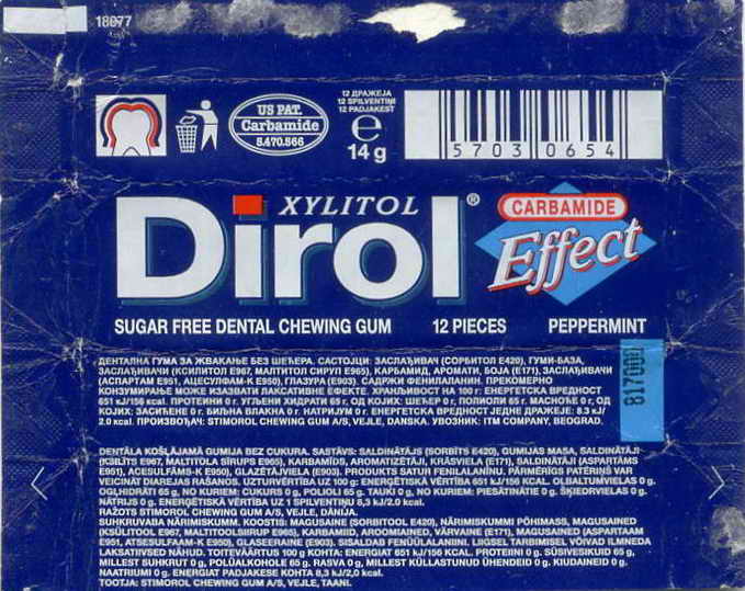 Dirol outer pellets