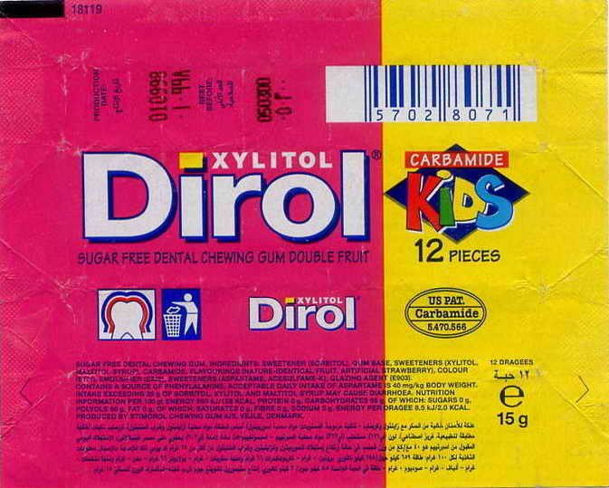 Dirol outer pellets