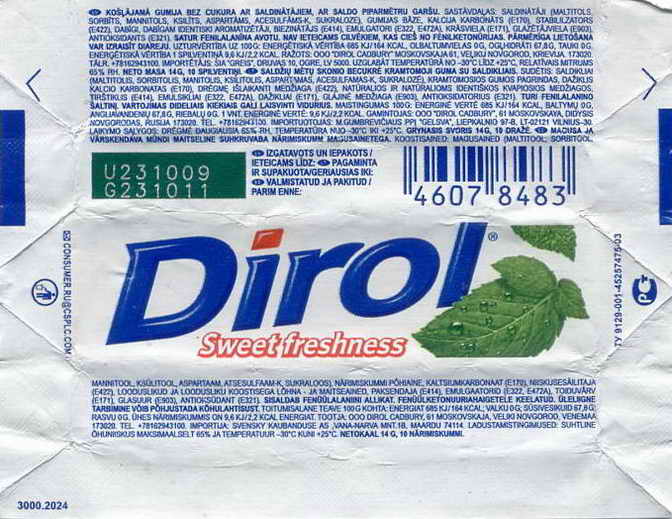 Dirol outer pellets