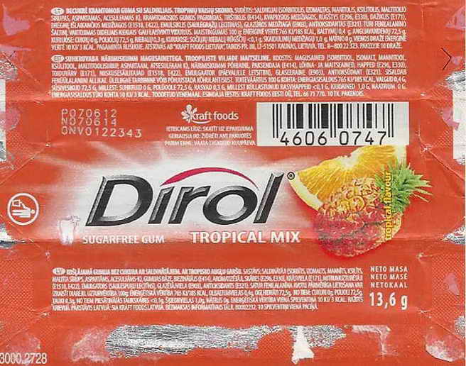 Dirol outer pellets