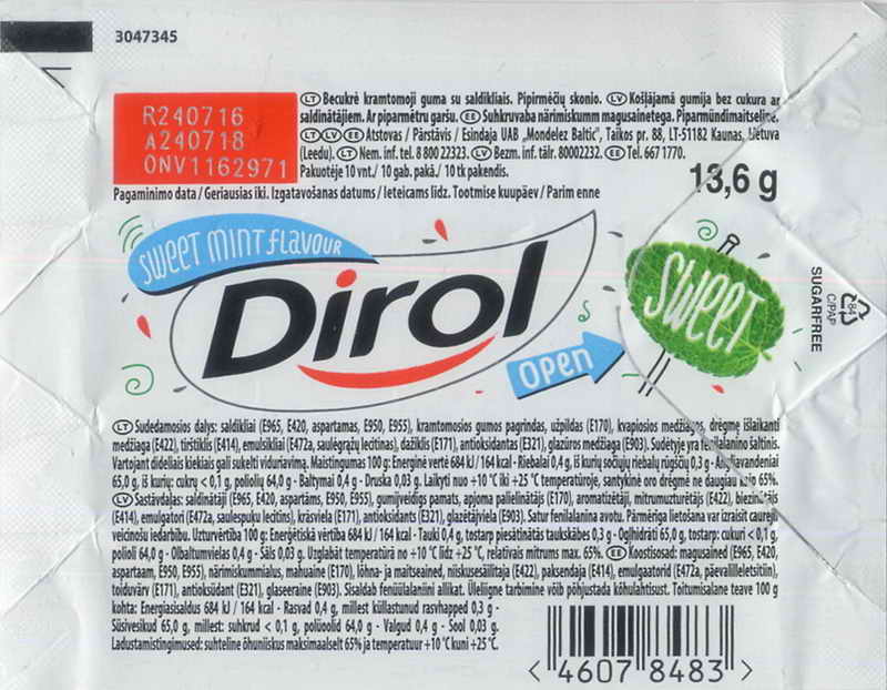 Dirol outer pellets