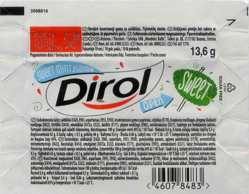 Dirol outer pellets