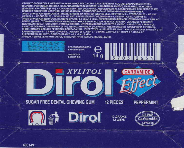 Dirol outer pellets