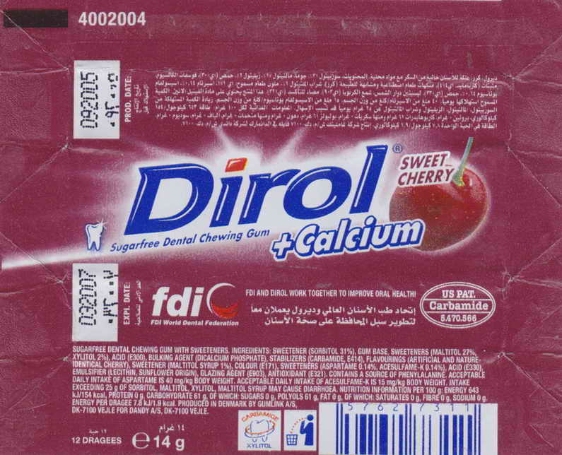 Dirol outer pellets