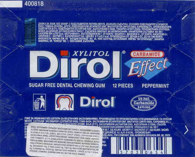 Dirol outer pellets