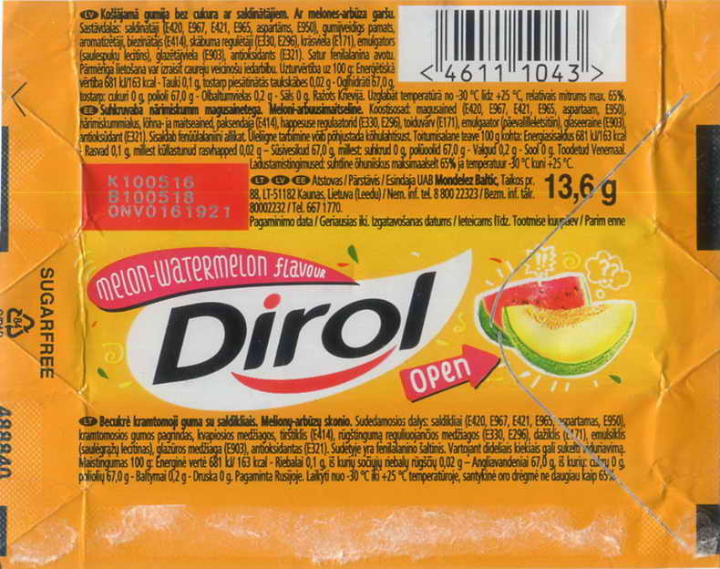 Dirol outer pellets