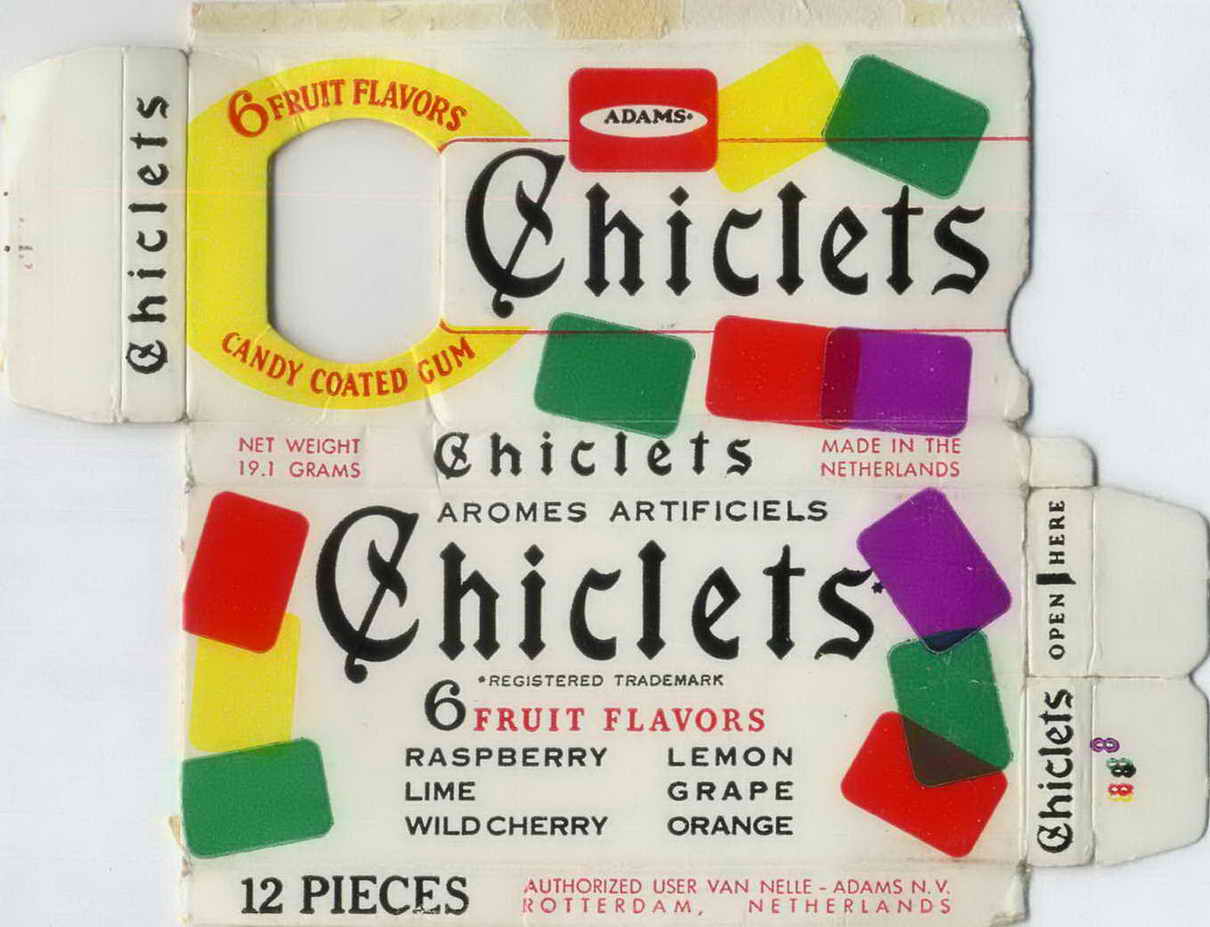 CHICLETS box pellets