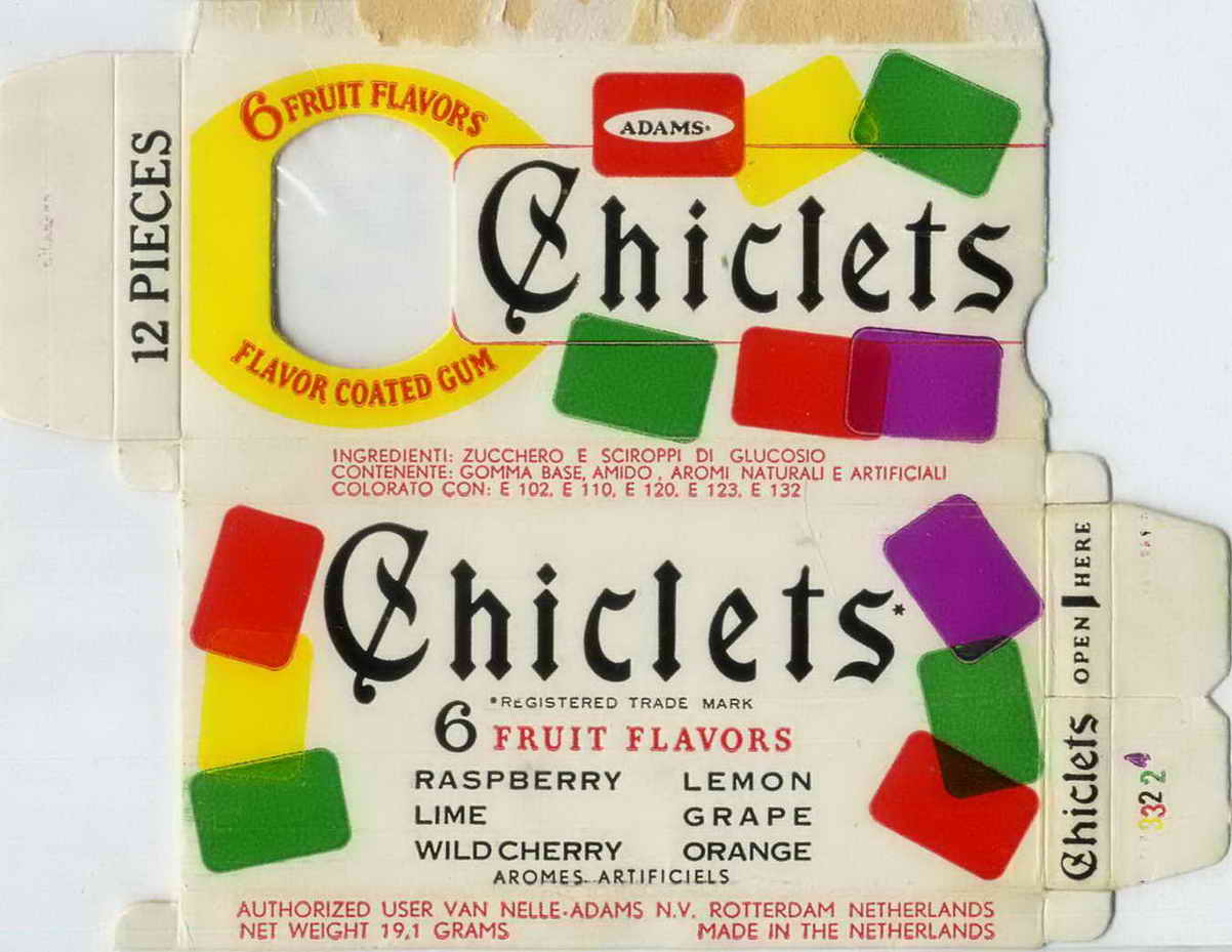 CHICLETS box pellets