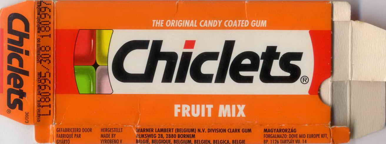 CHICLETS box pellets