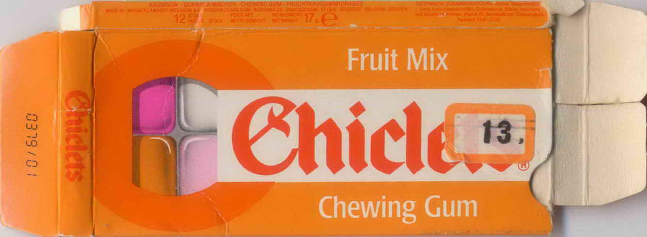 CHICLETS box pellets