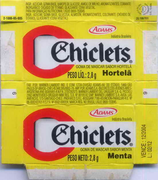 CHICLETS box pellets