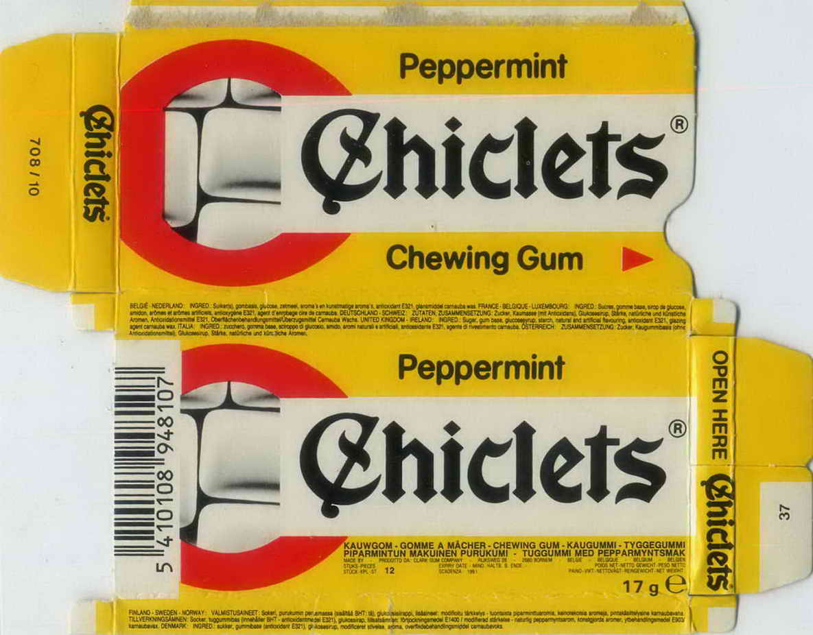 CHICLETS box pellets