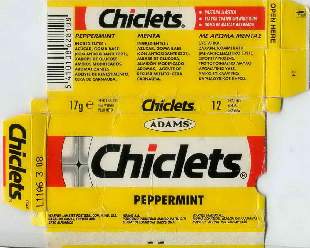 CHICLETS box pellets