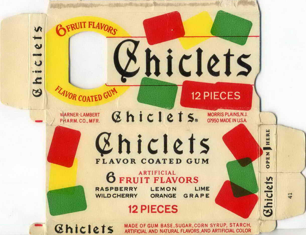 CHICLETS box pellets