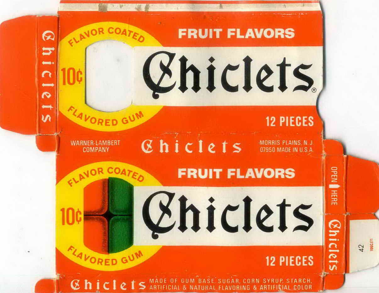 CHICLETS box pellets