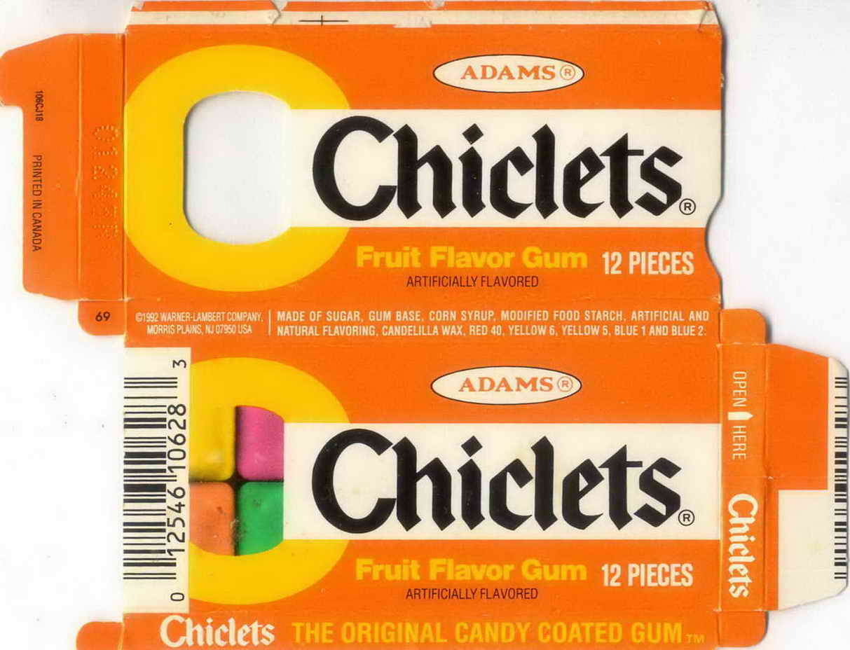 CHICLETS box pellets