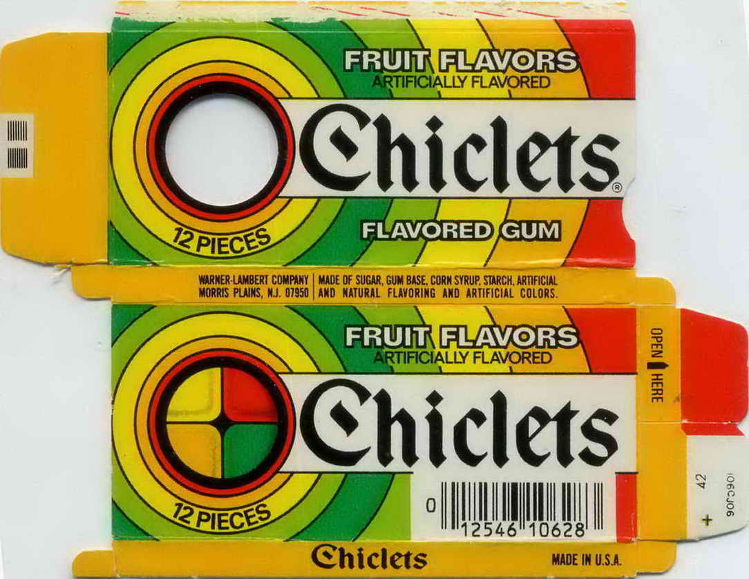 CHICLETS box pellets