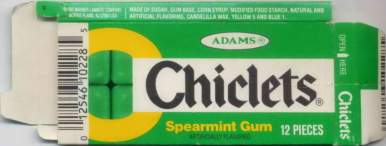 CHICLETS box pellets