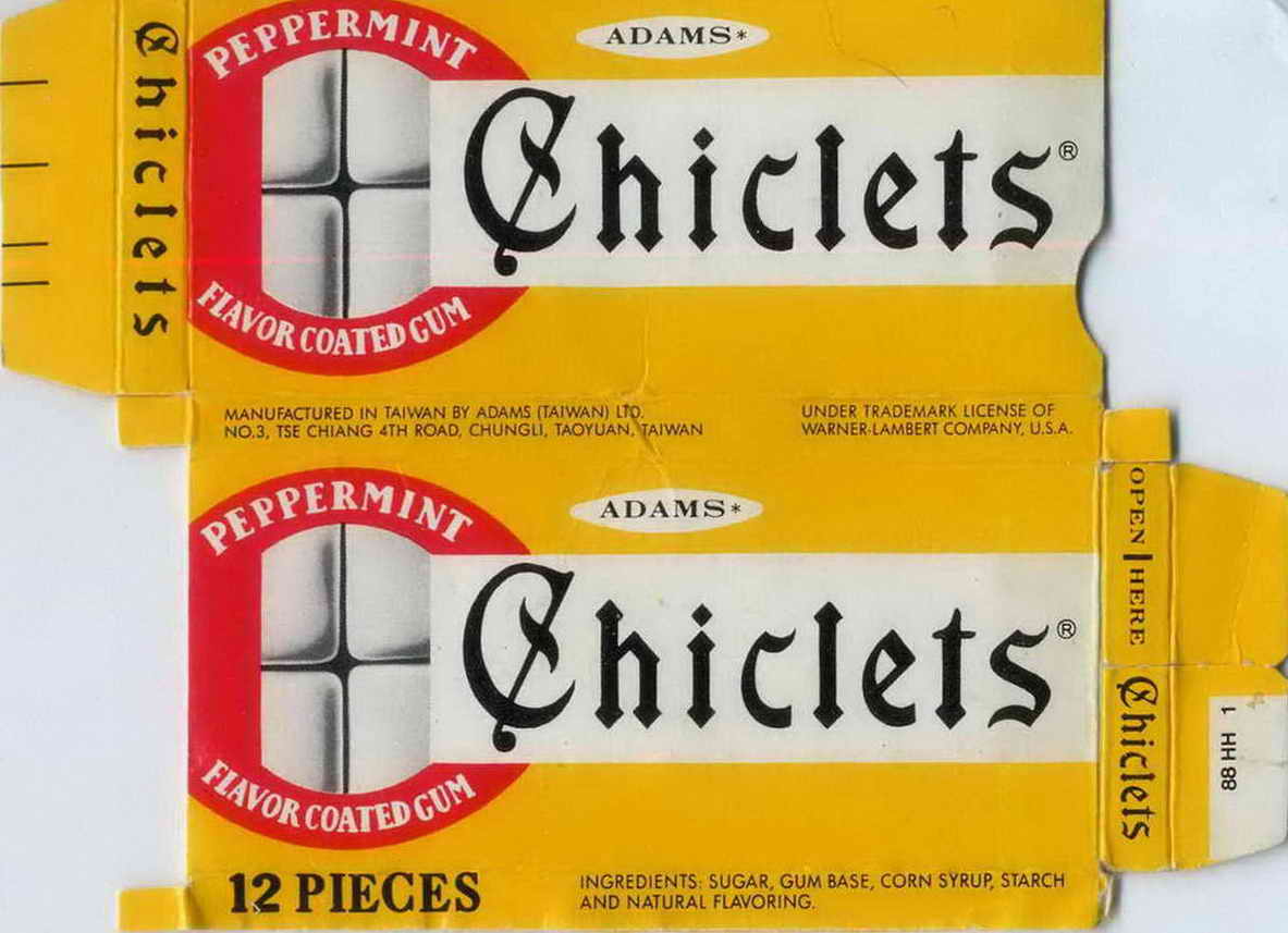 CHICLETS box pellets