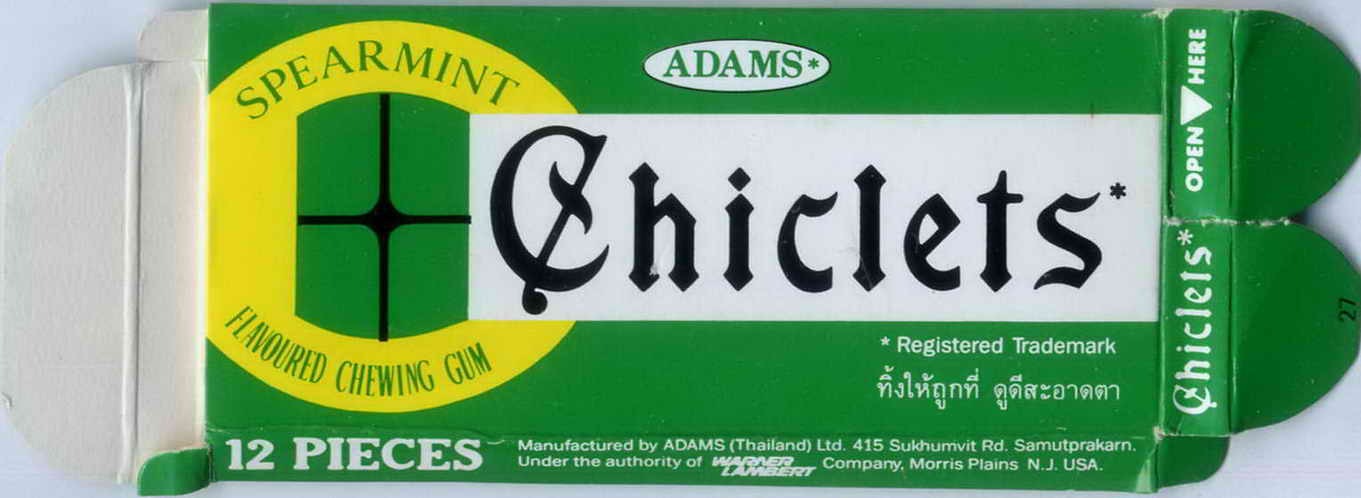 CHICLETS box pellets