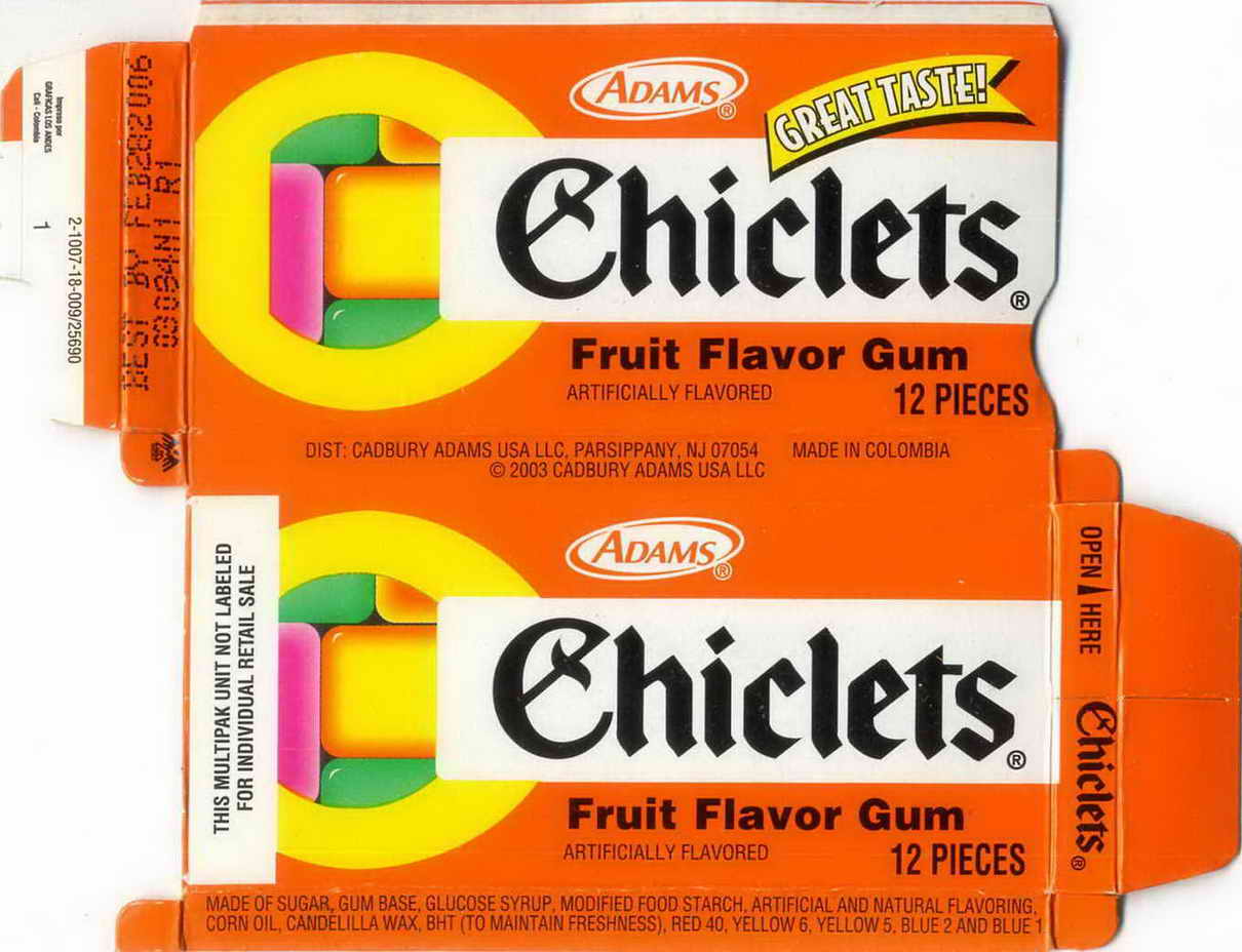 CHICLETS box pellets