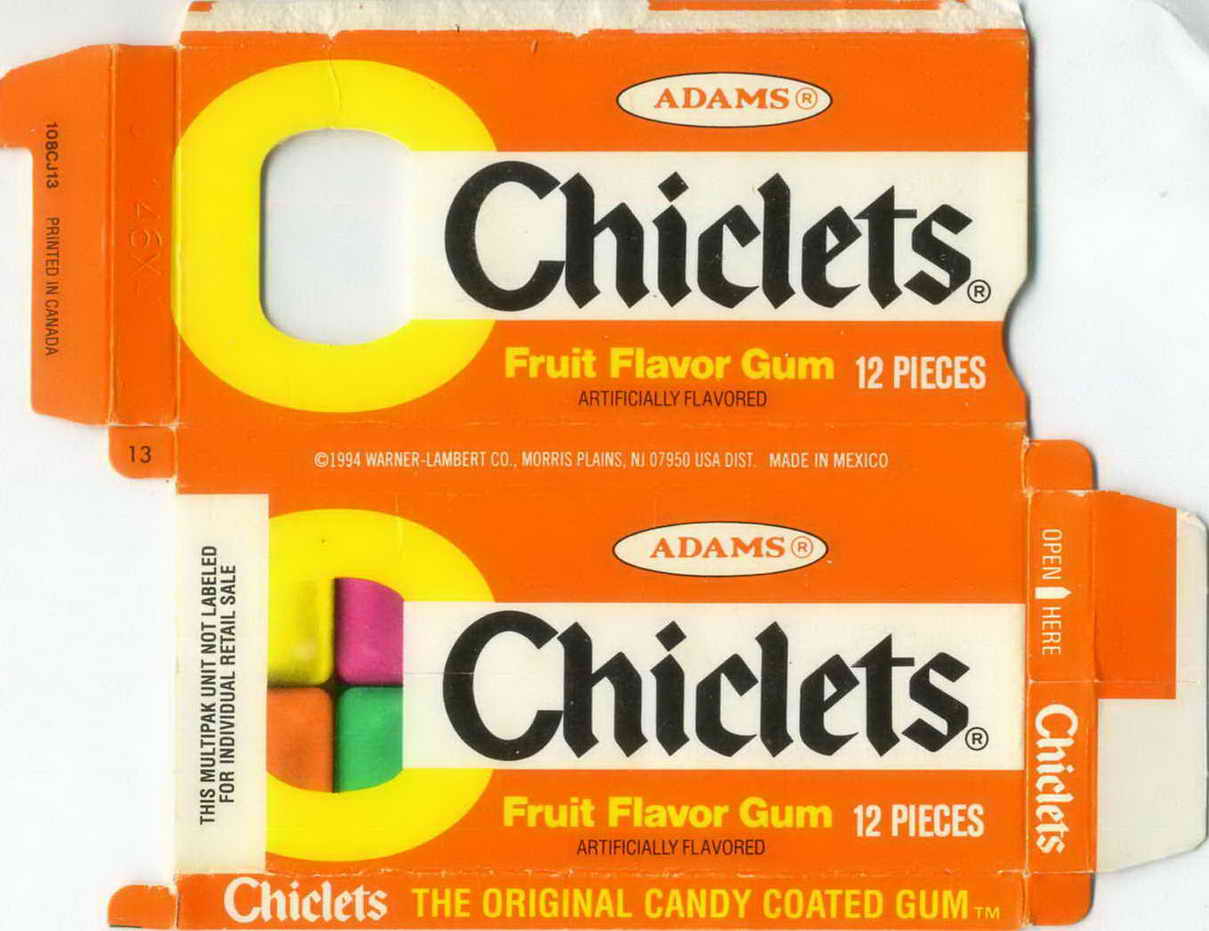 CHICLETS box pellets