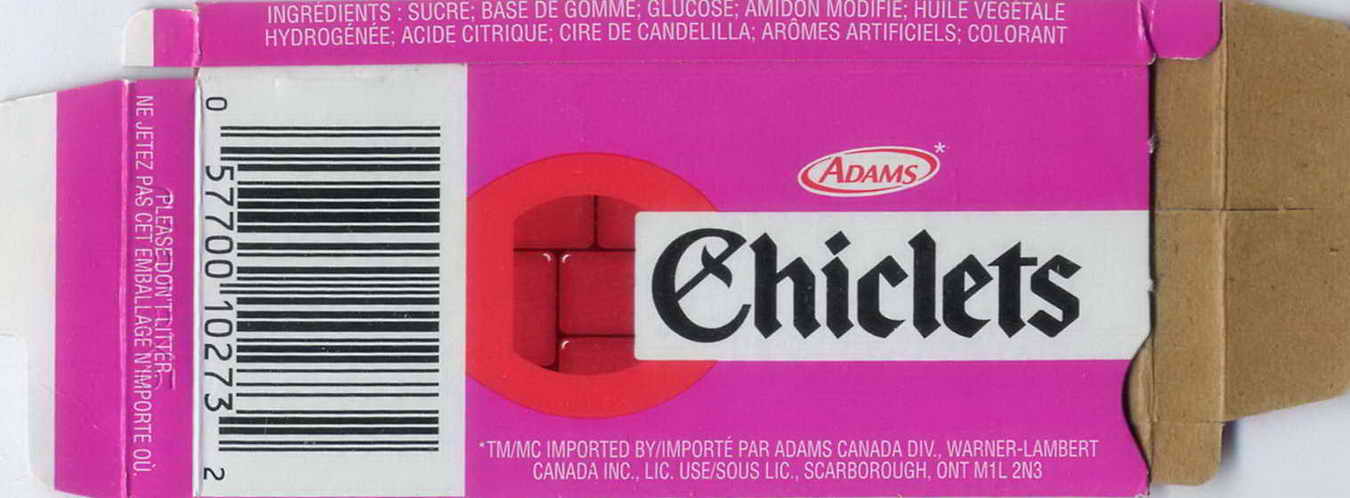 CHICLETS box pellets