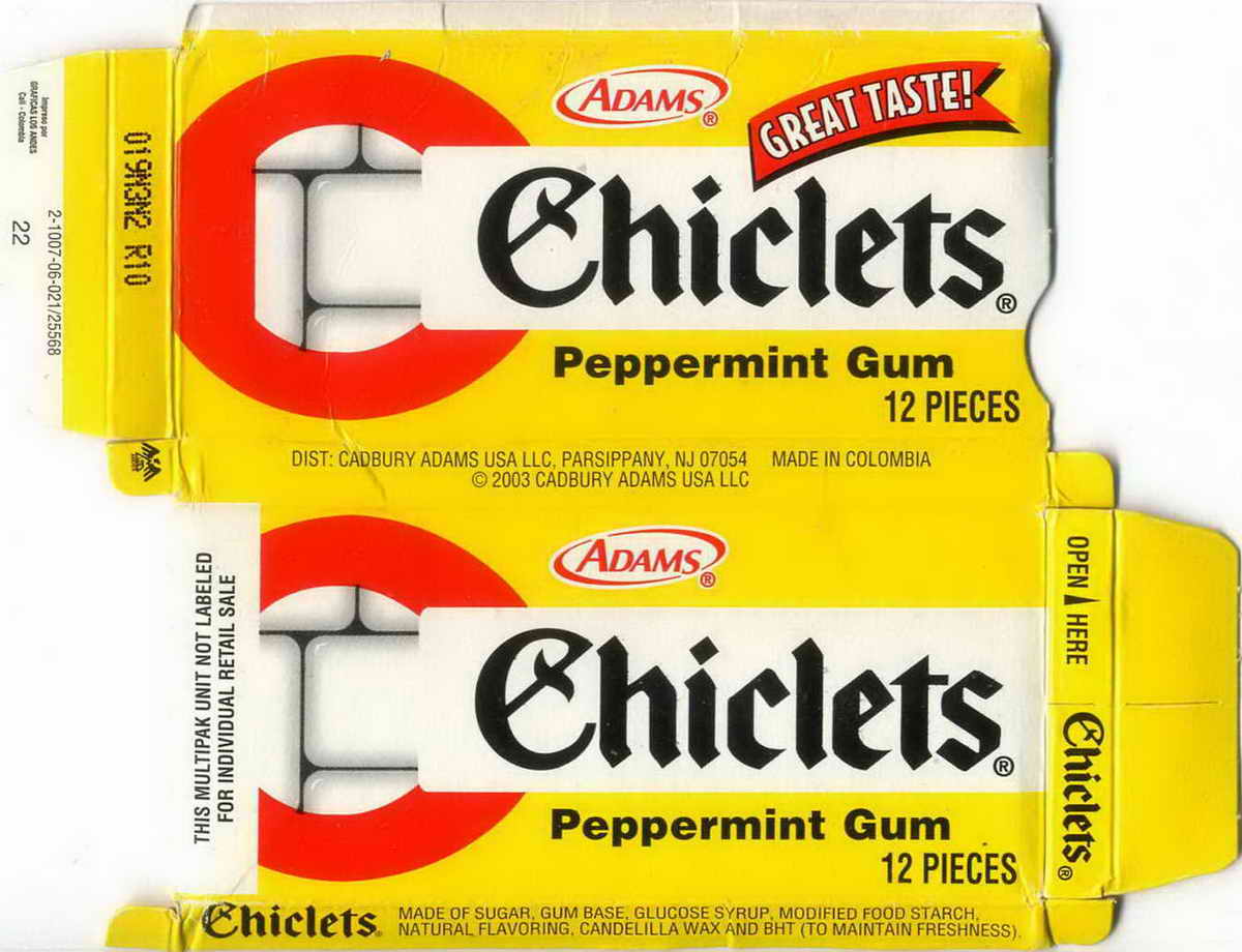 CHICLETS box pellets