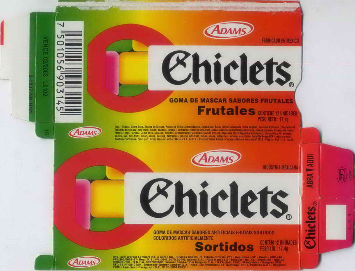 CHICLETS box pellets