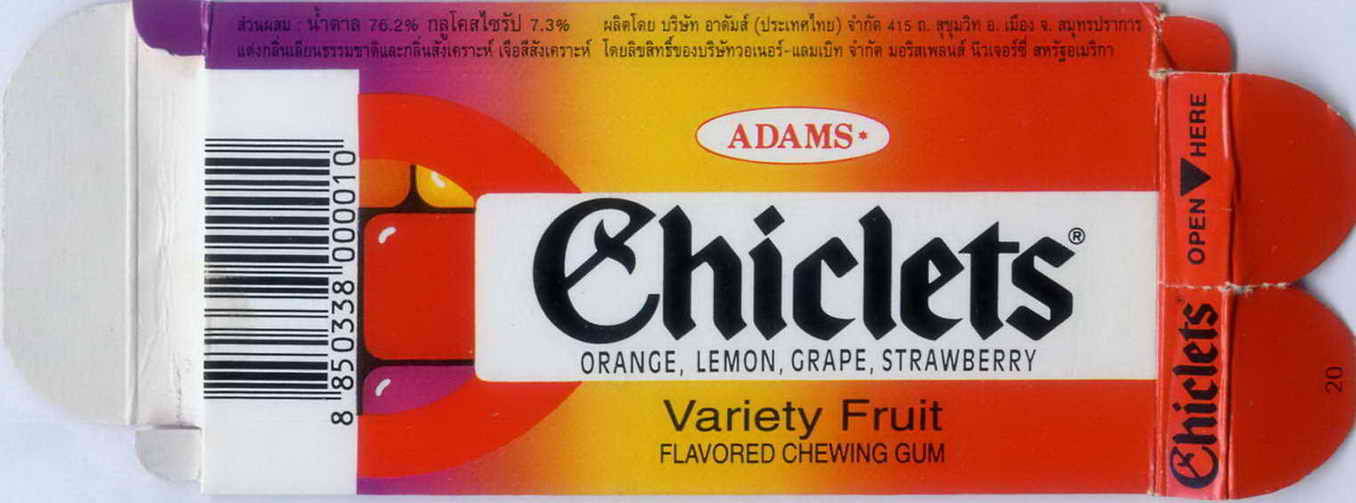 CHICLETS box pellets