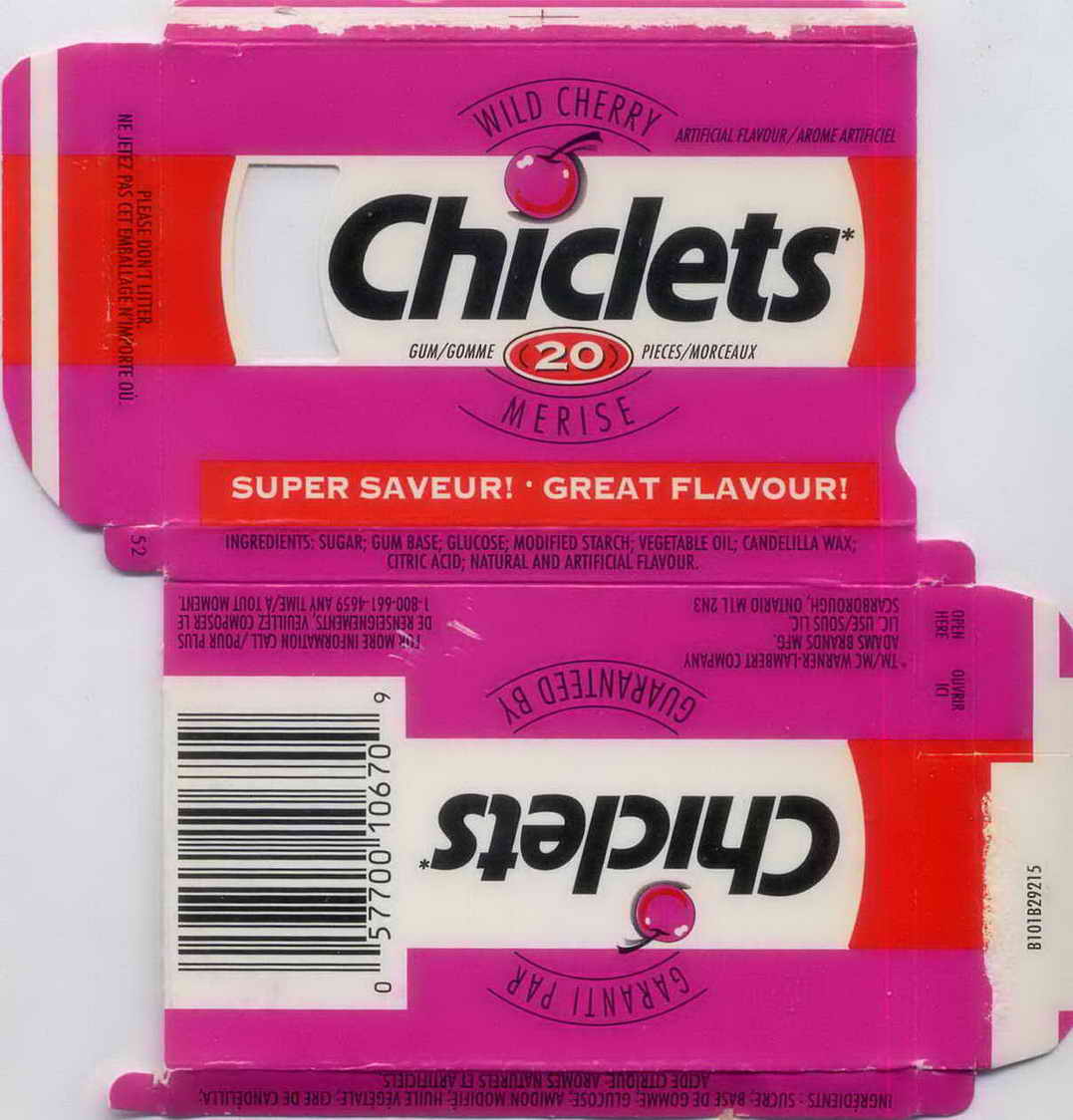 CHICLETS box pellets