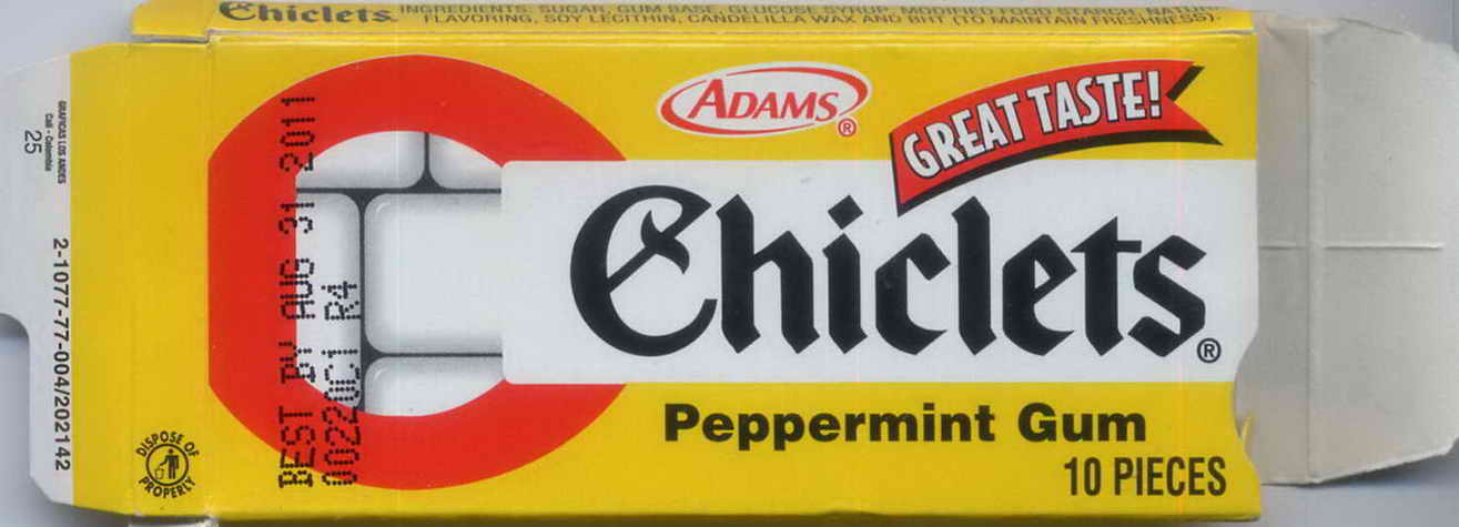 CHICLETS box pellets