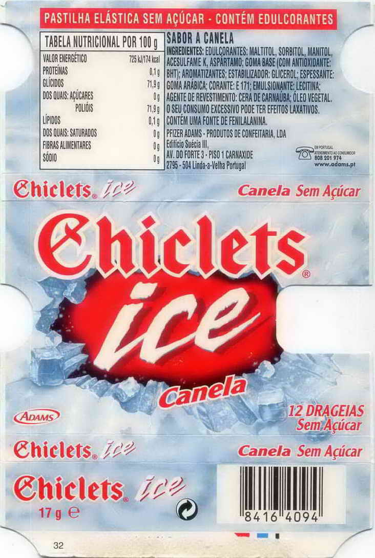 CHICLETS box pellets