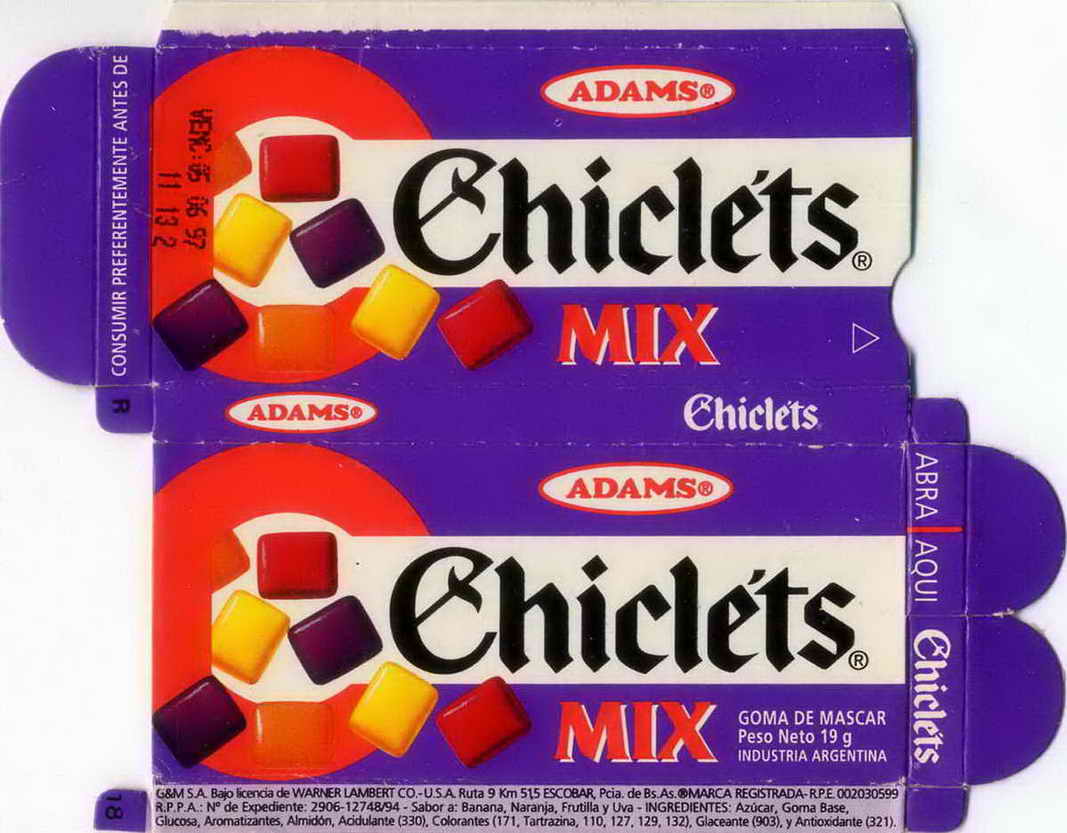 CHICLETS box pellets