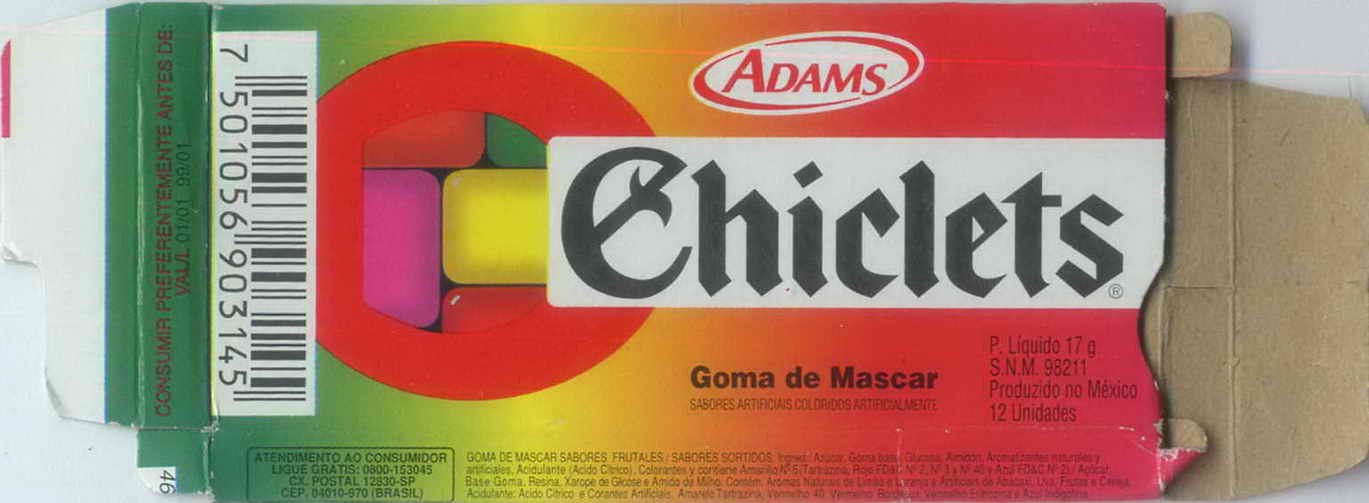 CHICLETS box pellets