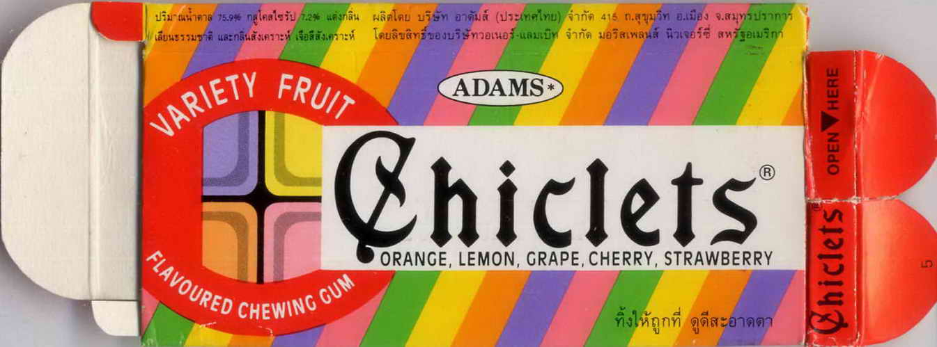 CHICLETS box pellets