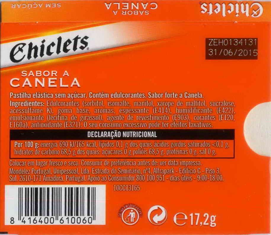 CHICLETS box pellets