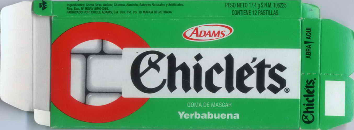 CHICLETS box pellets