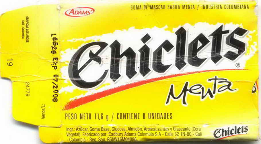 CHICLETS box pellets