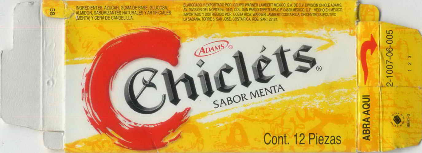 CHICLETS box pellets